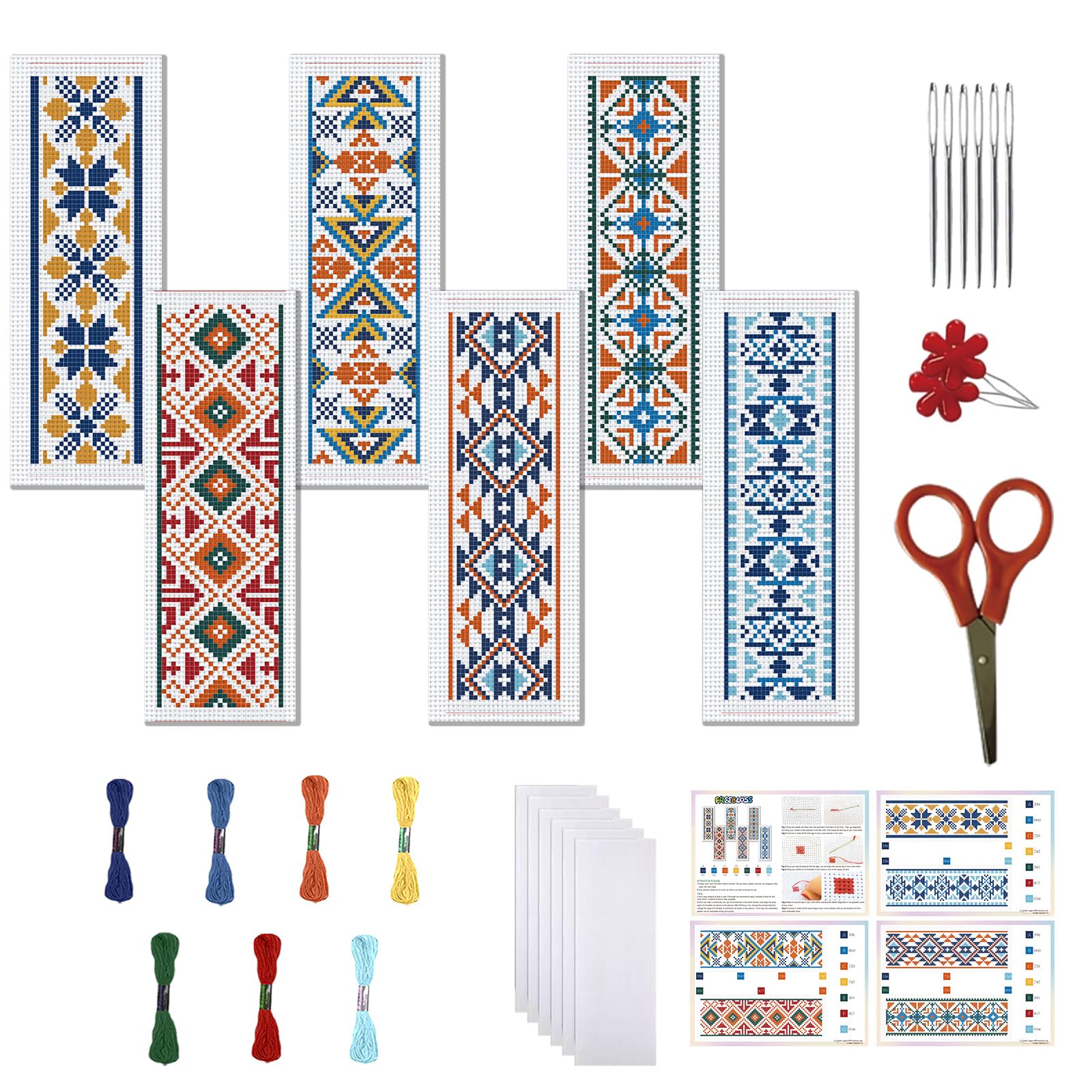 FREEBLOSS Cross Stitch Bookmark Kits - 6 Sets -17