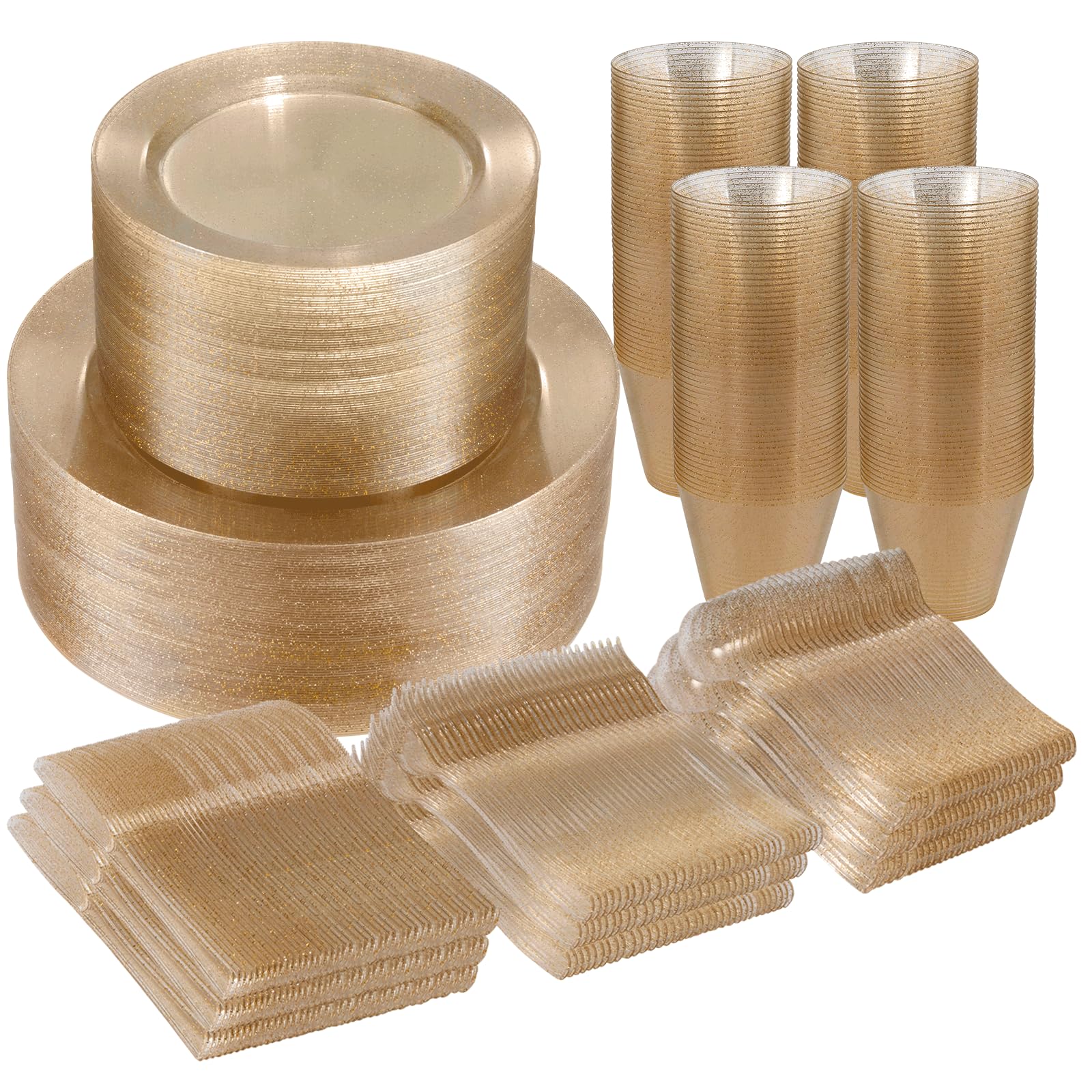 Gold Dinnerware Set for 100 Guests - 600 Piece -16 Gold Dinnerware Set for 100 Guests - 600 Piece -16