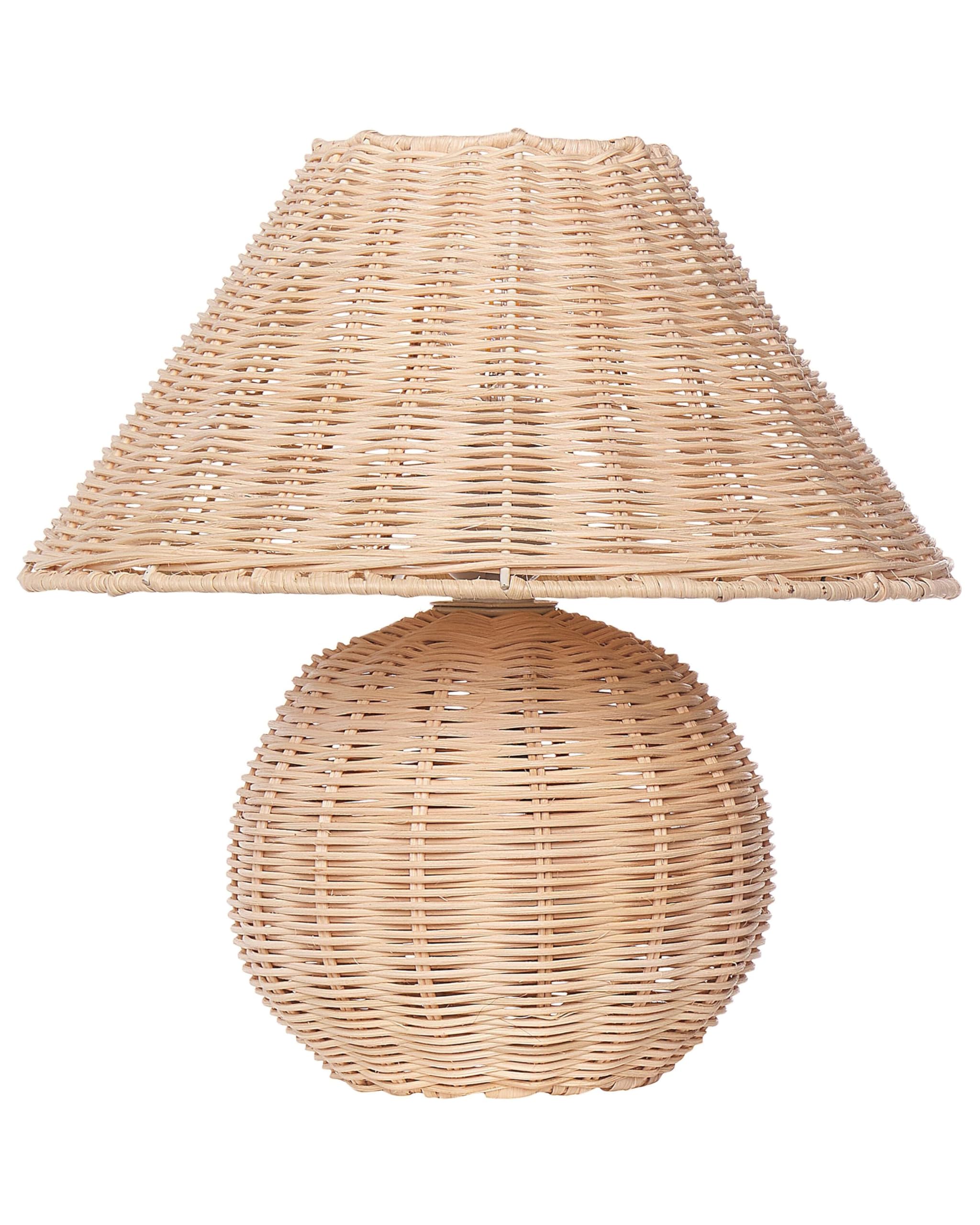 Beliani Boho Table Lamp Rattan Metal Natural E27 Living Room Bedroom, Cinder