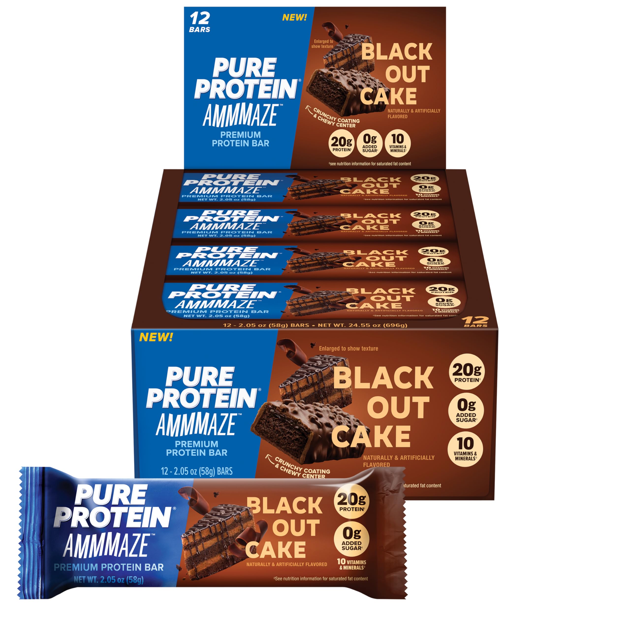 Pure Protein AMMMAZE Peanut Butter S’mores Protein Bars, 20g Protein, 12 Ct — Amazon image 6