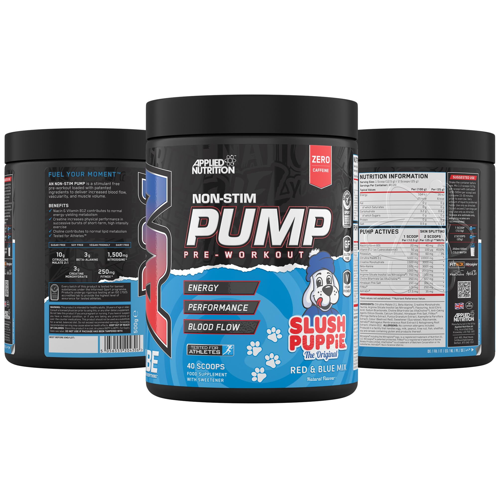Applied Nutrition ABE PUMP Sans Stimulants, Slush Puppie, 500g