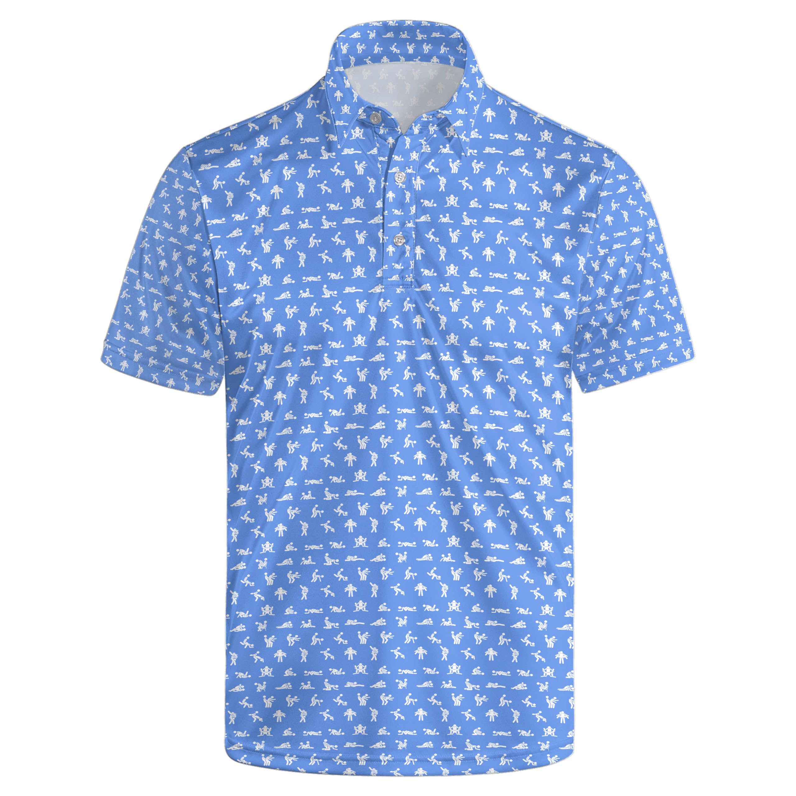 Men's Funny Golf Shirt Short Sleeve, Casual Polo Shirts for Men