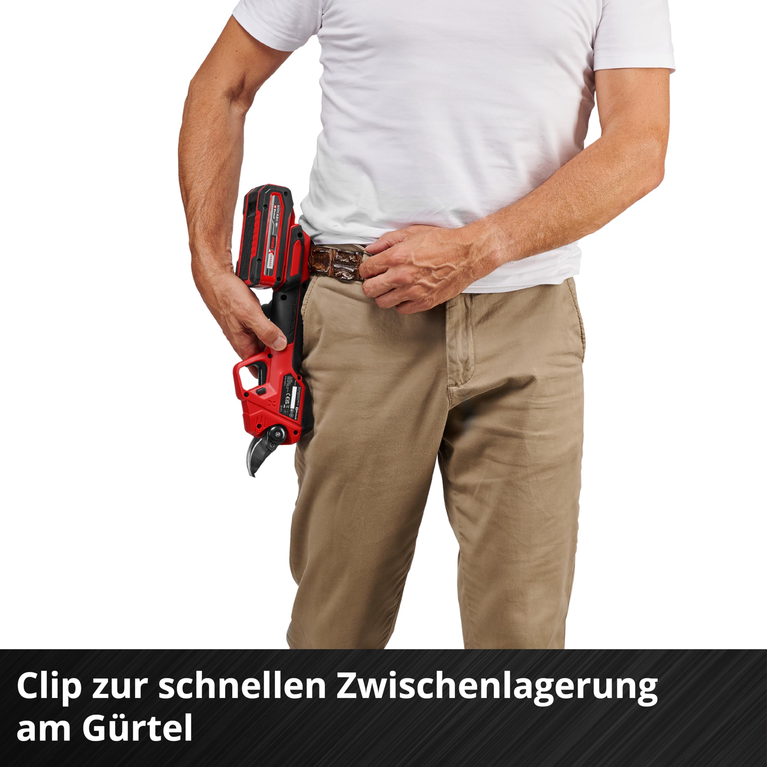 Einhell Professional Akku-Astschere GP-LS 18/28 Li BL-Solo Power X-Change (18 V, einstellbare Schnittkapazität, bis 28 mm Aststärke, Bypass-Klingen, Gürtelclip, ohne Akku)