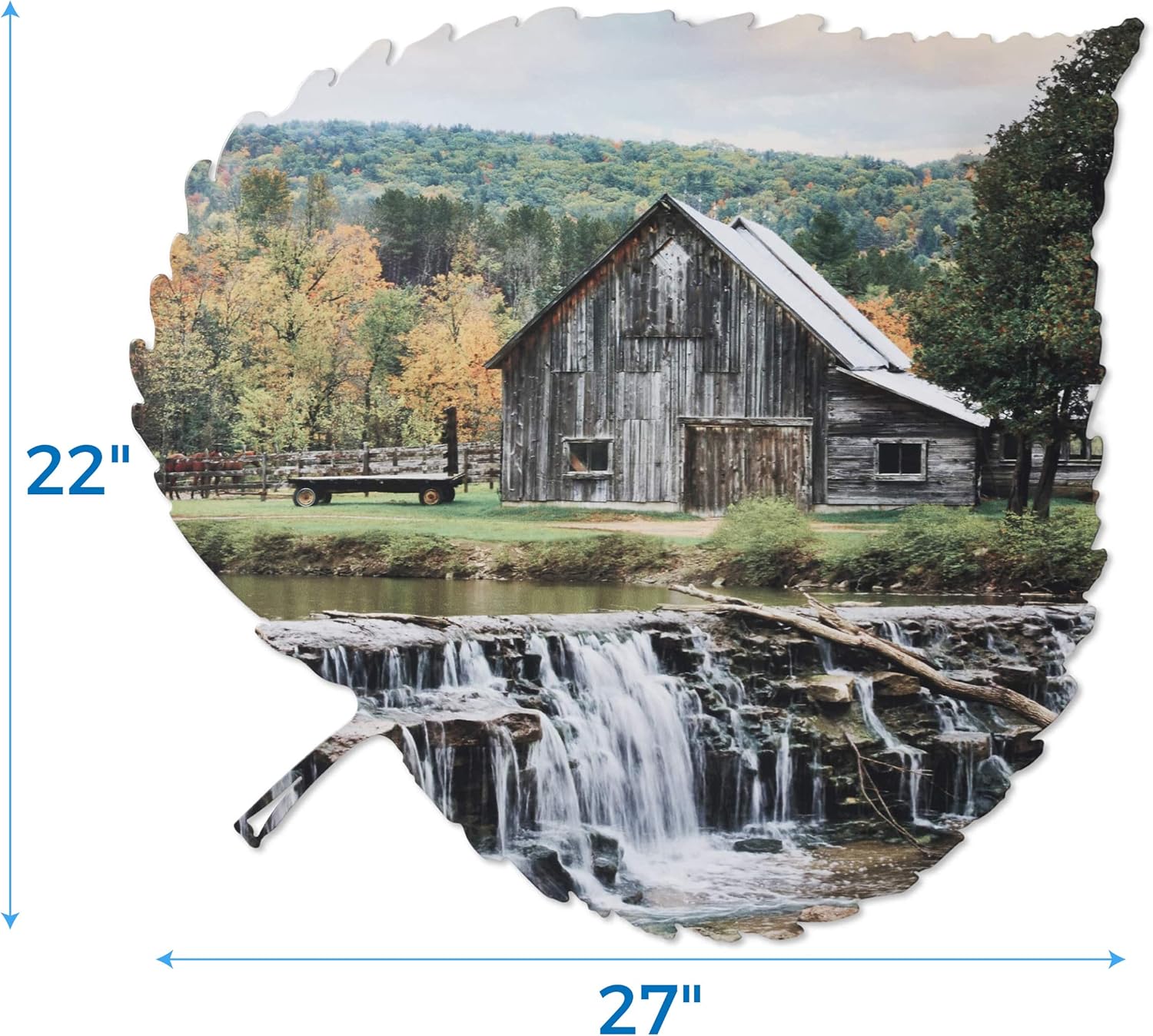 Buу 1 gеt 1 Metal Wall Art - Barn and Waterfall Hanging Wall Decor - Country Rustic Design - Handmade in the USA for Use Indoors or Outdoors