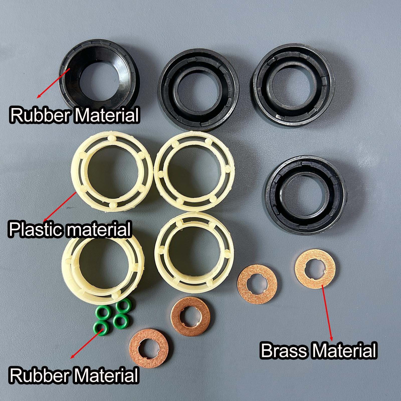 Kit Joint Injecteur 1.6 hdi, 16 x Joint Injecteur 1.6 HDI et 8 Vis, Kit de Joints Toriques d'Injecteur Diesel Compatible avec Citroen, Peugeot 198185 198299 1982A0
