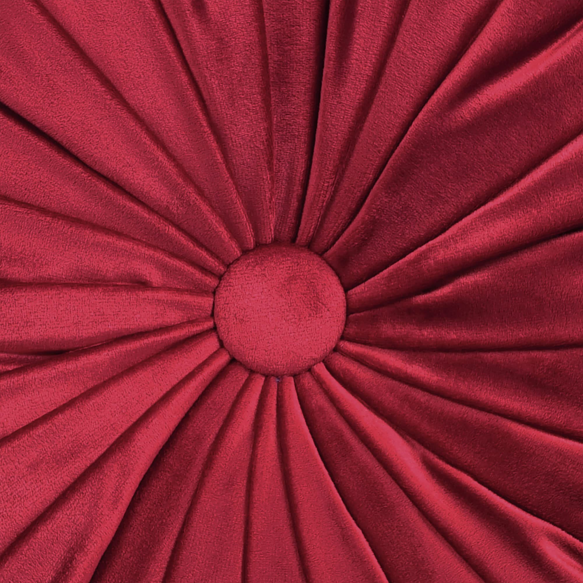 Lush Decor Cuscino decorativo rotondo, 38,1 cm, rosso