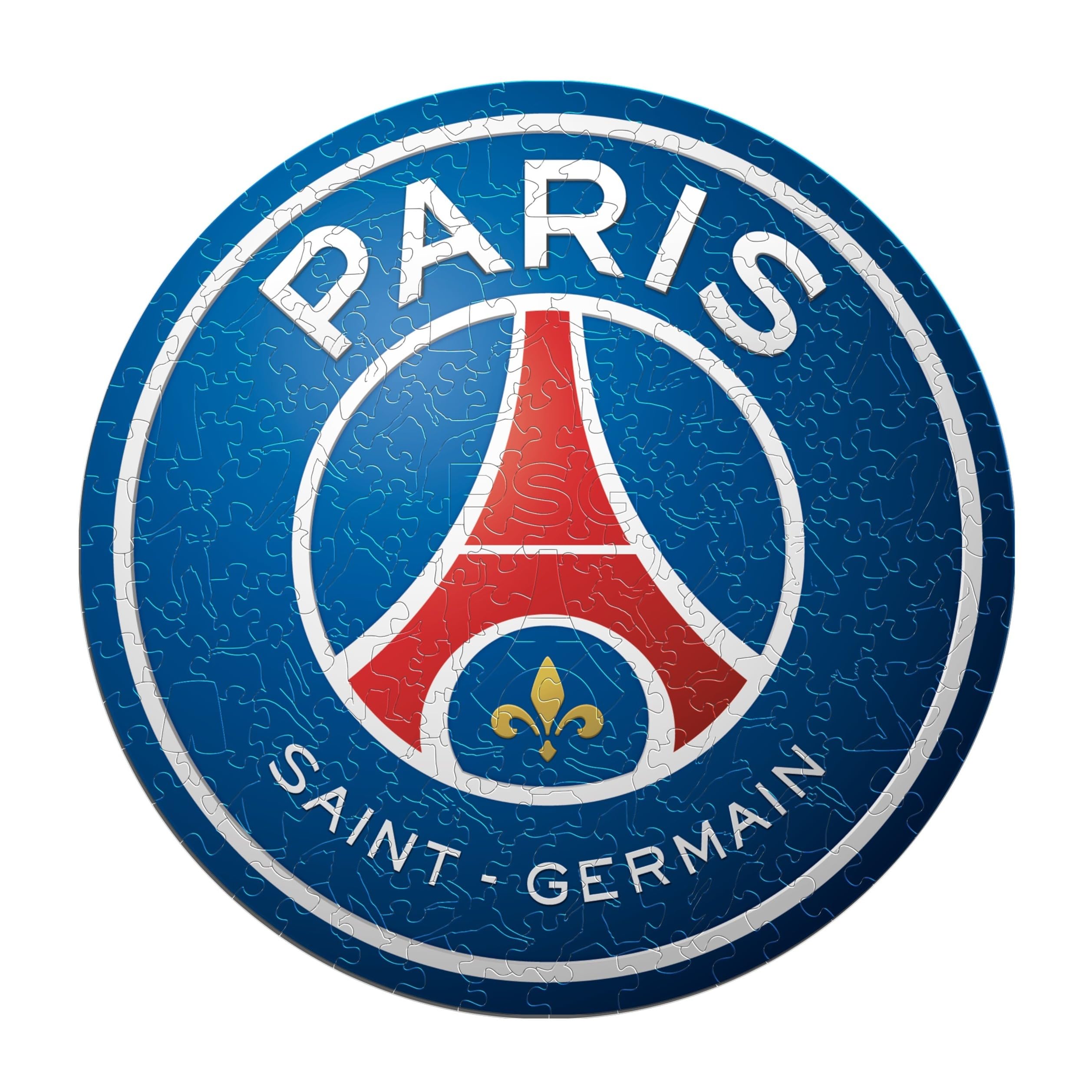 Ikoniczne puzzle, PSG Logo, 100% ekologiczne drewniane puzzle z oficjalną literą, rozmiar M, 250 elementów