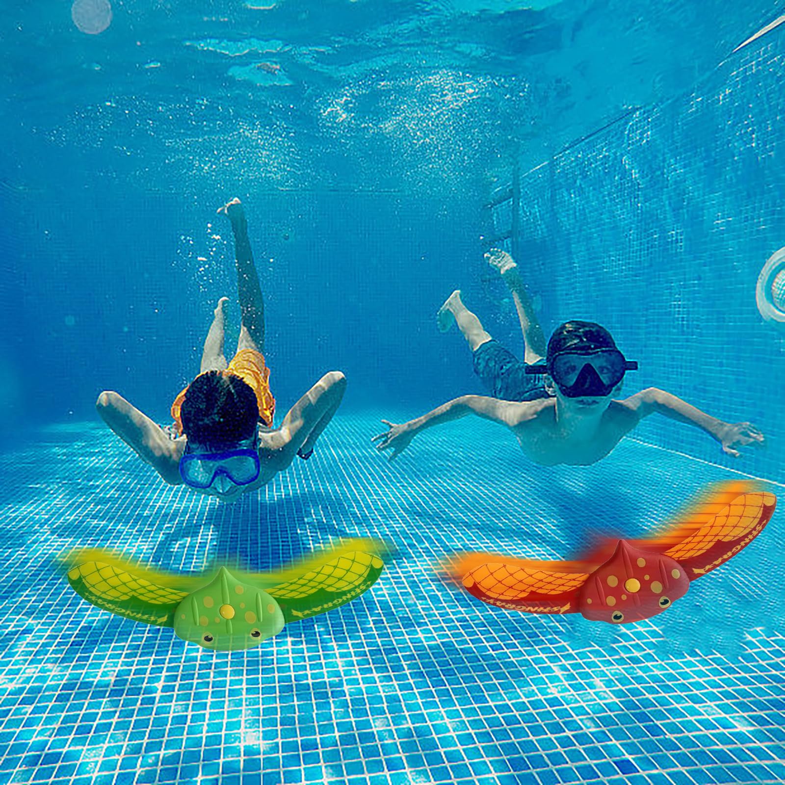 Trrrioosy 2 stuks onderwater glider duiken speelgoed vissen duikspeelgoed zwembad speelgoed voor kinderen zwembad