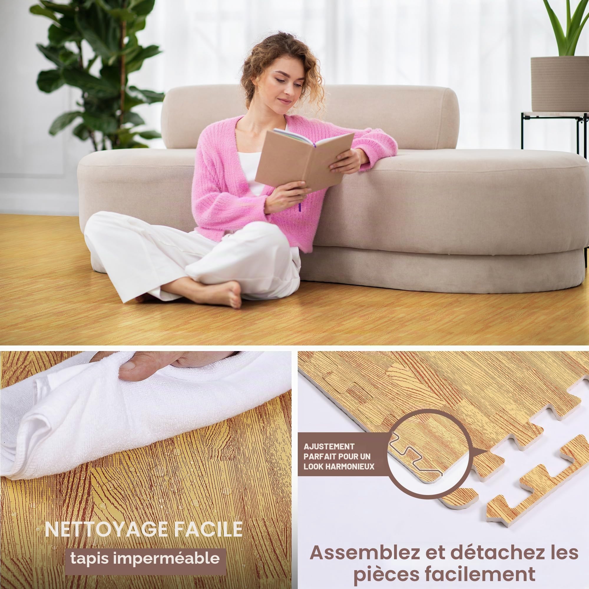 Yes4All 60x60 cm jusqu'à 11,1 m² Set 6/12/30 Carreaux de sol en mousse EVA, tapis en mousse, tapis de sol de gymnastique, tapis de sol emboîtables Sol de garage, piscine extérieure, bain à remous