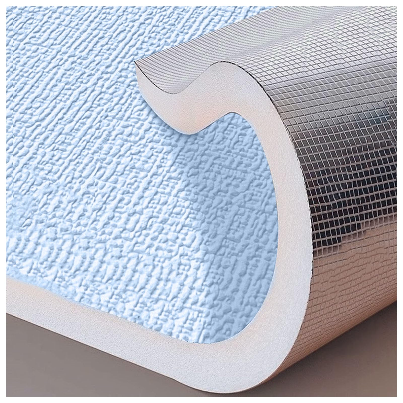 Insulation Thermal Wallpaper, Peel and Stick Wall Sticker 9mm Extra Thick, 3D Linen Waterproof Moisture-Proof Soundproof Self Adhesive Wall Panels for Walls Decor/Bedroom