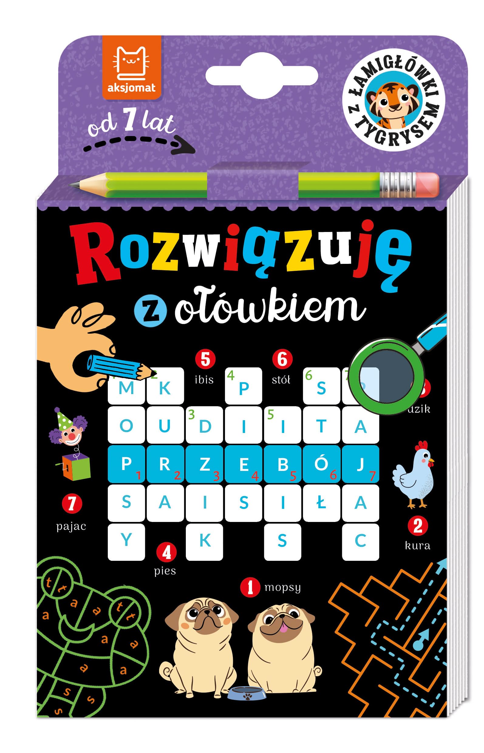 Rozwiązuję z ołówkiem. Łamigłówki z tygrysem. Od 7 lat (Łamigłówki z ołówkiem)