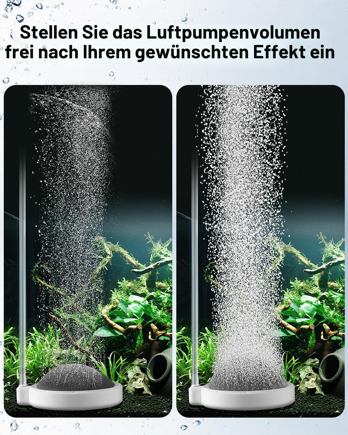 Aquarium Luftstein, sprudelstein für Aquarium, Nano-Luftblasen-Steinbelüfter, Zubehör für Aquarien (10 cm, für 80–150 cm Aquarien)