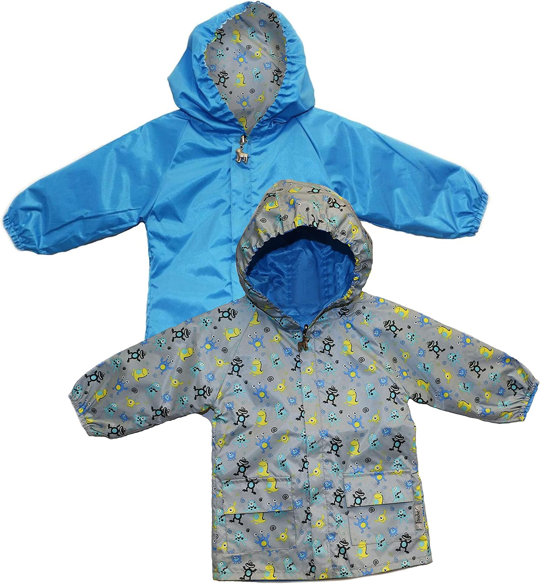 Frenchie Mini CoutureBoys & Girls Rain Jacket, 100% Polyester Nylon Hooded Raincoats for Kids