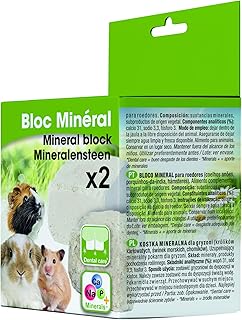 Riga – Bloques de roedores – Aportación de Calcio, Sales y minerales – Promueve el Desgaste de los Dientes – para Conejos, Conejillos de Indias y hámsters – Compuesto de sustancias minerales – x2
