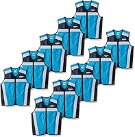 LULY YANG DSP High Visibility Vests - Pack of 10 Reflective Safety Gear for Delivery Drivers, Breathable Mesh, Multi-Pocket