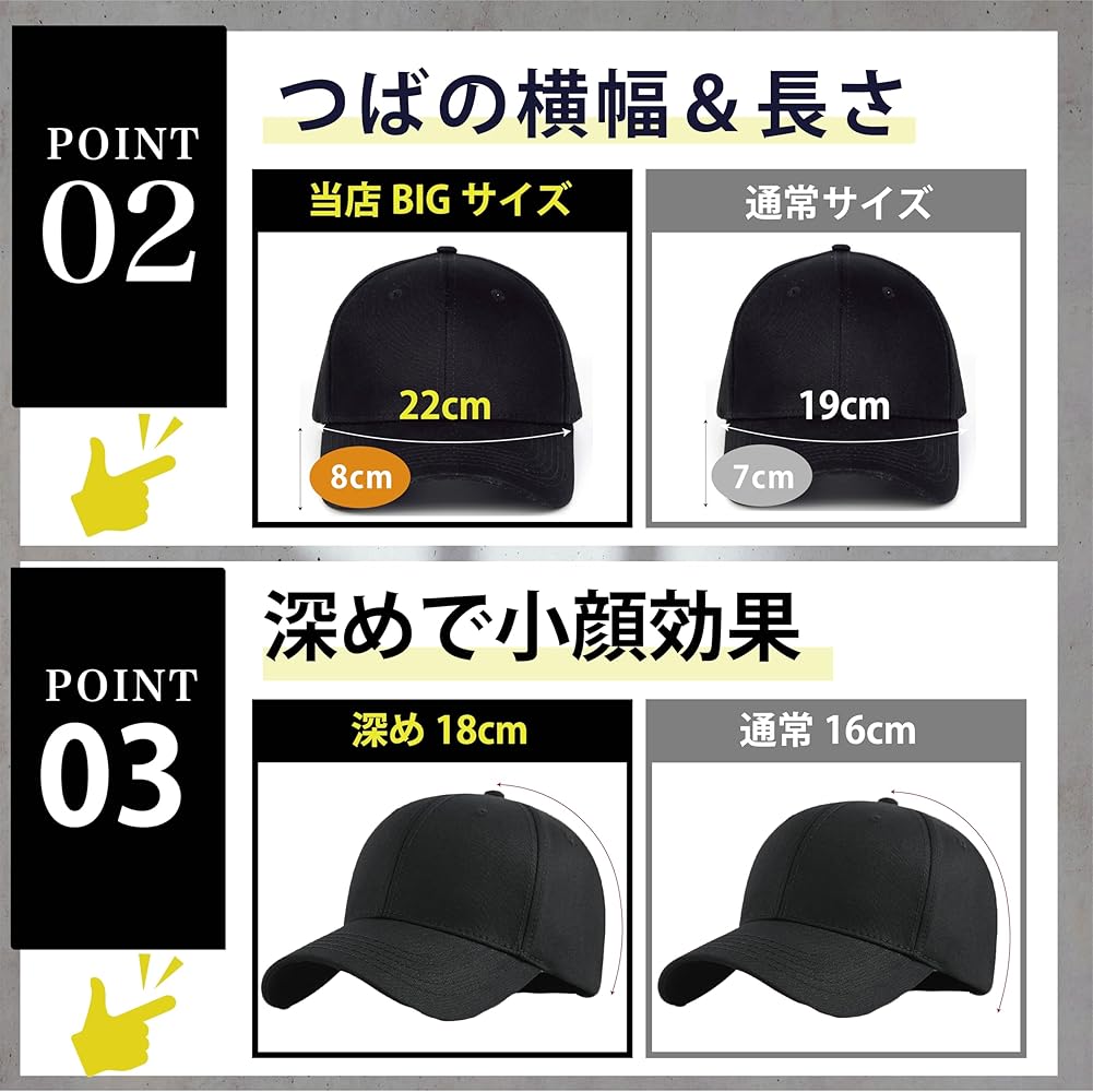 Amazon | [MITSU-Q] 帽子 キャップ ロゴ メンズ 大きいサイズ