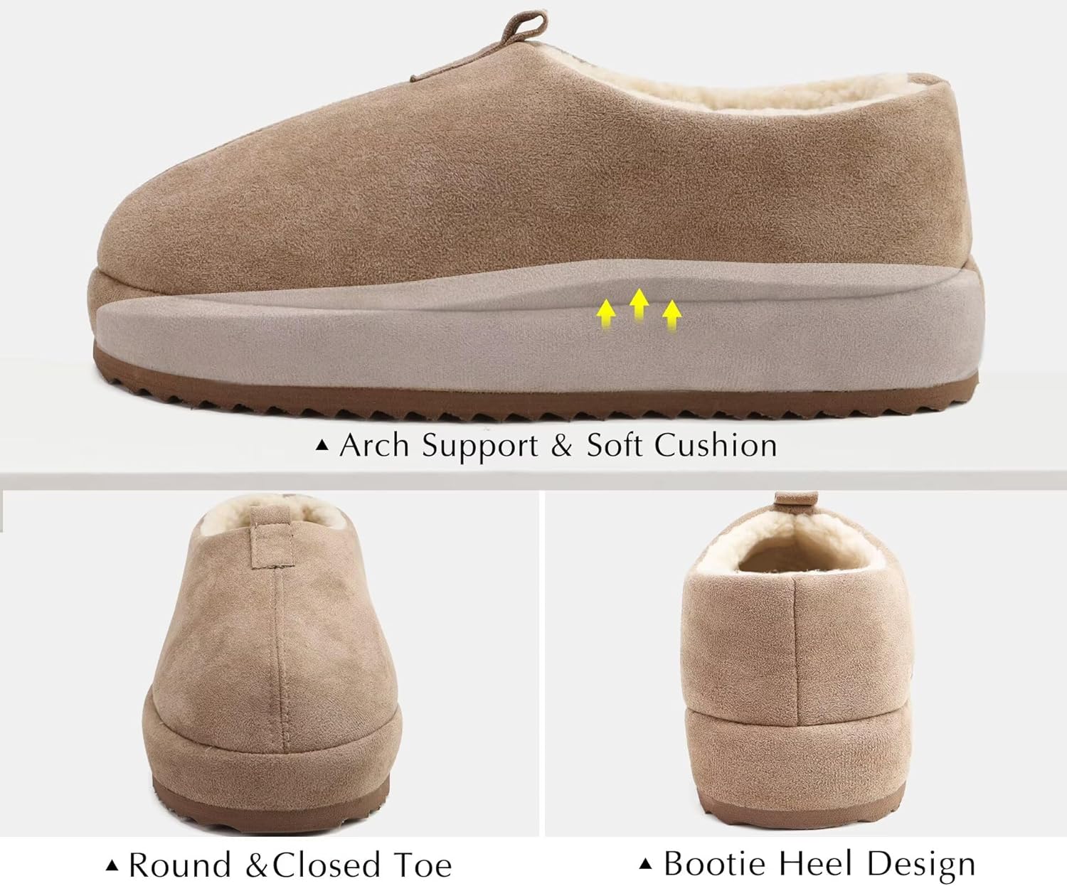 COFACE Men's Clog Slippers Cozy Thick Cushion Memory Foam Indoor Outdoor Lightweight Warm Sherpa Lining House Shoes For Man With Arch Support Rubber Hard Sole - Image 8