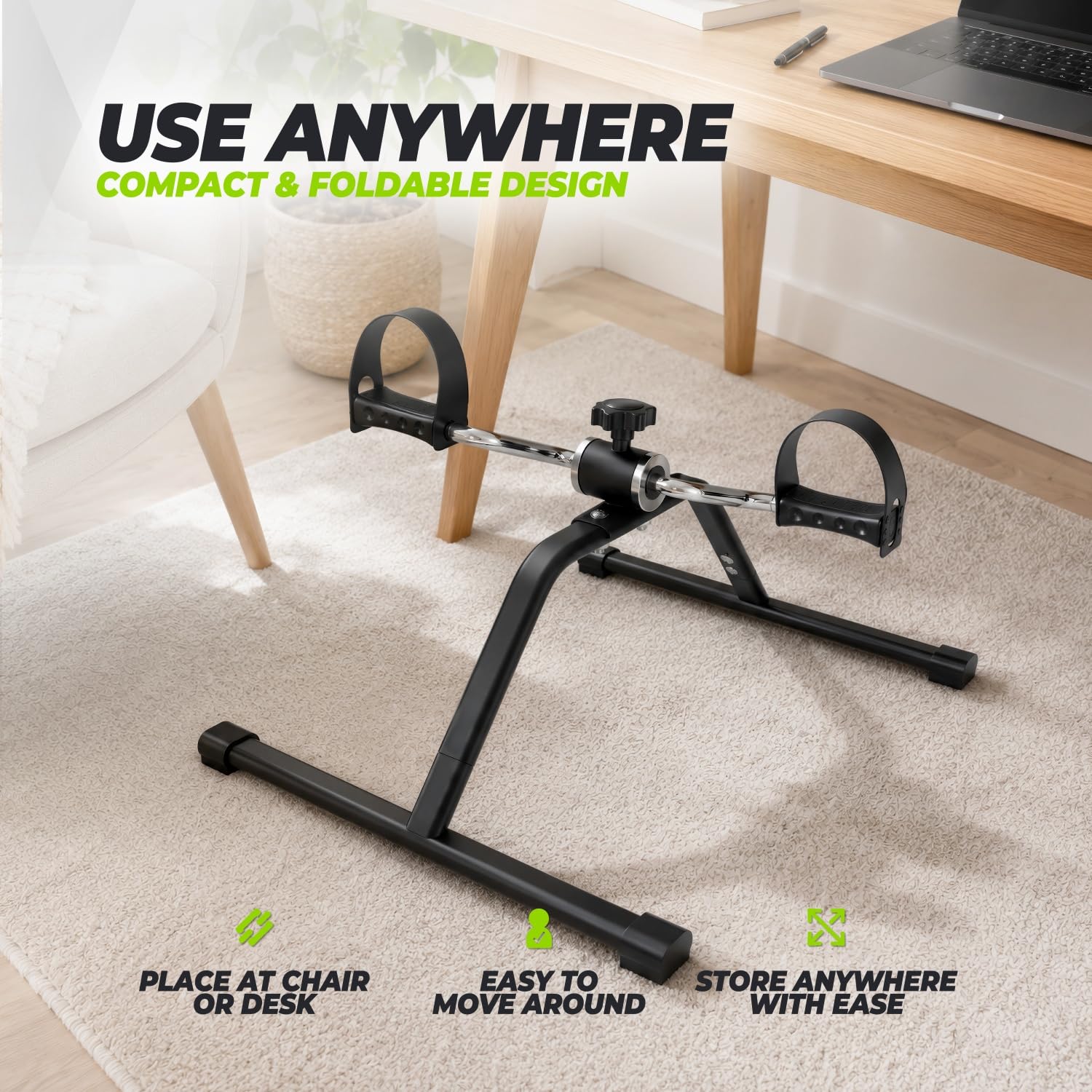VirtuFit V1 Entraîneur de Mouvement - Pédale Blanc - Mini Vélo d'Exercise - Machine d'Entraînement - Réhabilitation des Jambes