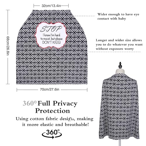 Miniatura 6 de Metplus Funda de asiento de automóvil sin contacto para bebés, fundas de lactancia para mamá, bufanda de lactancia, toldo multiusos para asiento de