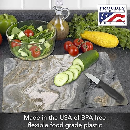 Miniatura 4 de Cut N' Funnel Quarz, alfombrilla flexible para tabla de cortar de diseño, 15 x 11.5 pulgadas, fabricada en los Estados Unidos, decorativa, flexible,