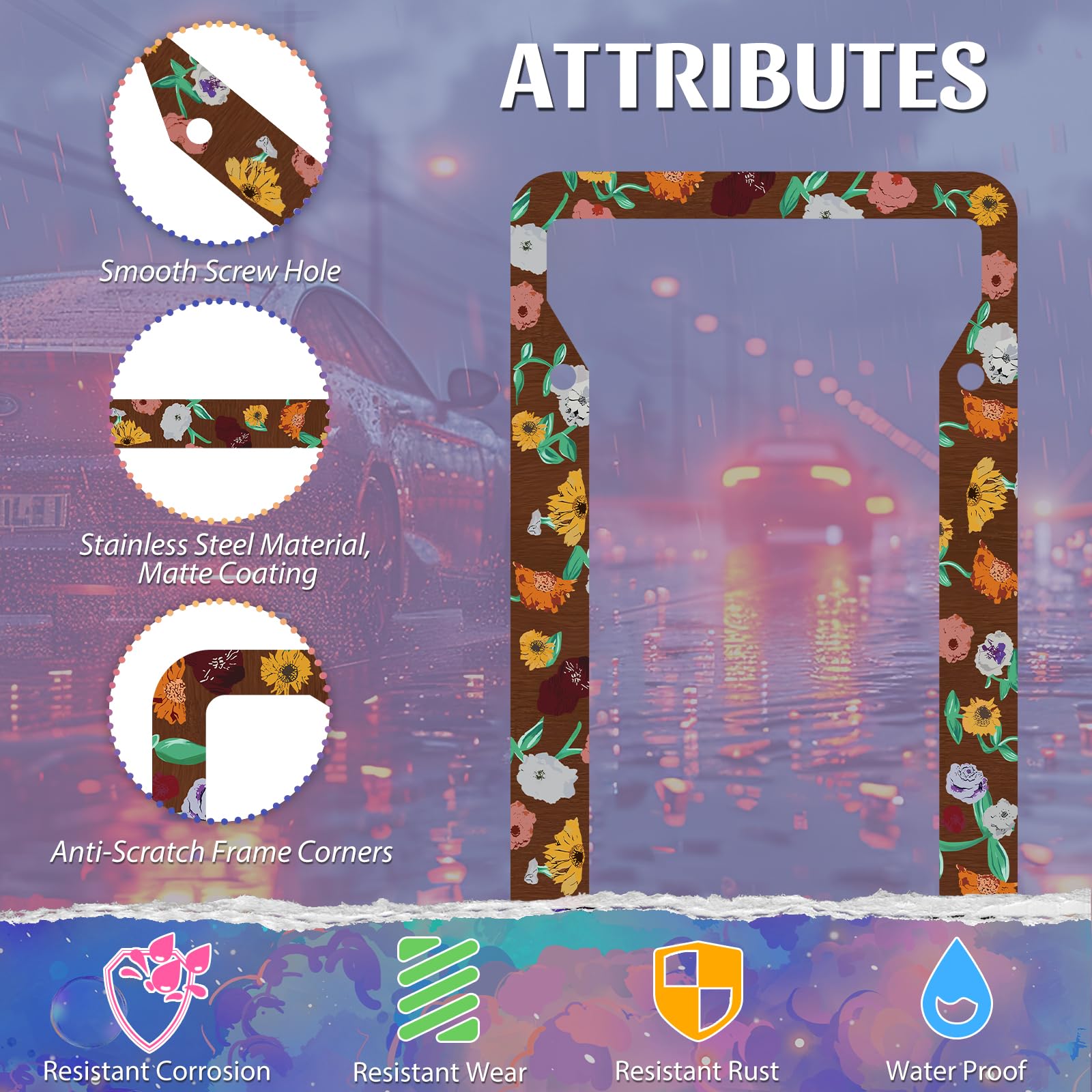 Amazon.com: License Plate Frame for Car,Flower Piano Surprise Song