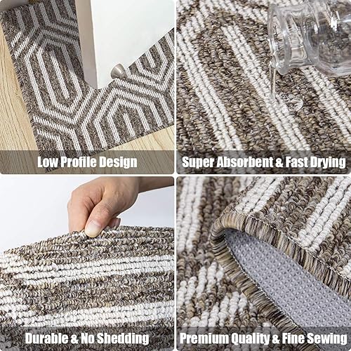 Miniatura 4 de Tapete para interiores de 32 x 48 pulgadas, tapete absorbente para puerta delantera y trasera, parte trasera de goma, antideslizante, atrapador de