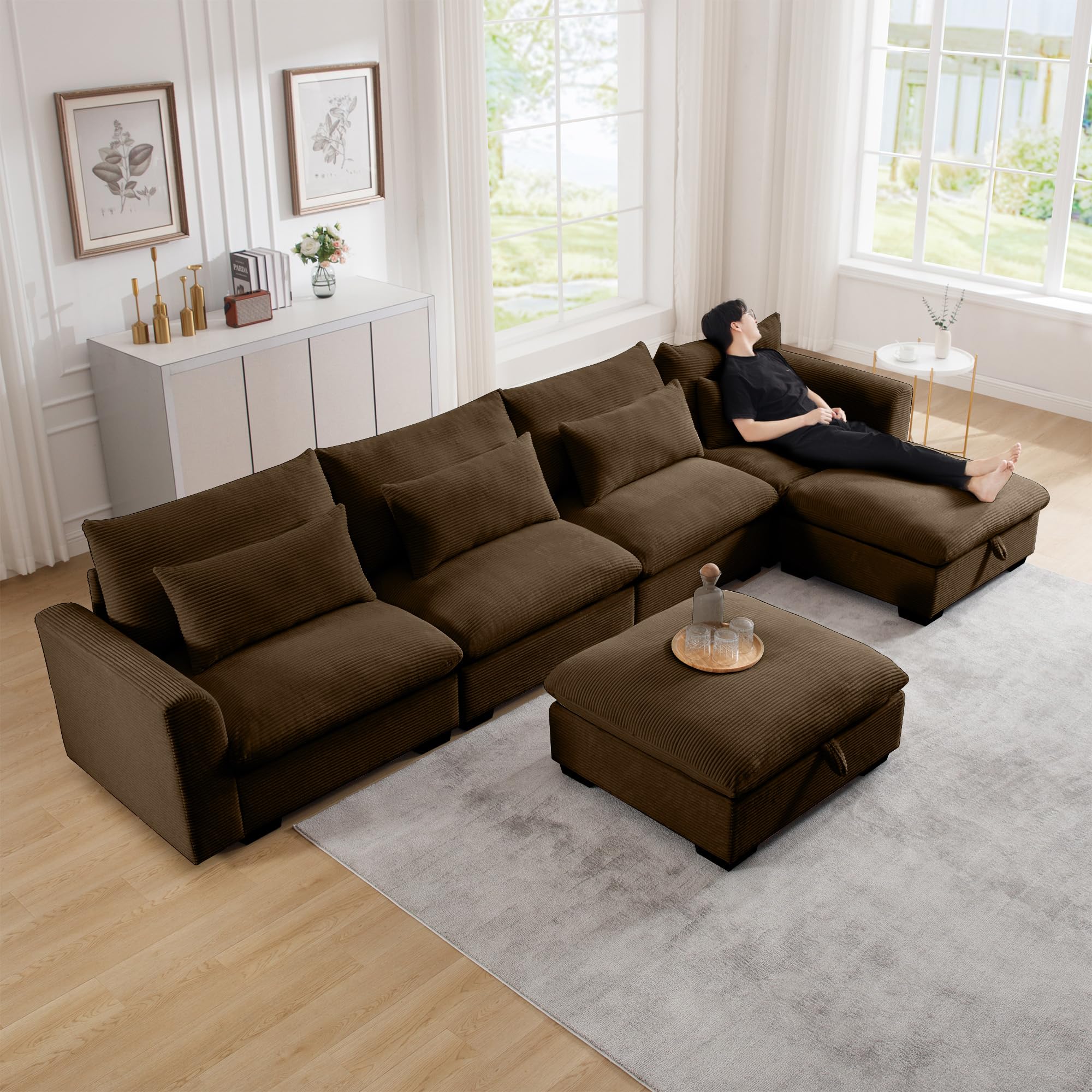 Amazon.com: Oversized Sectional Sofa Couch with Ottoman, 157.5