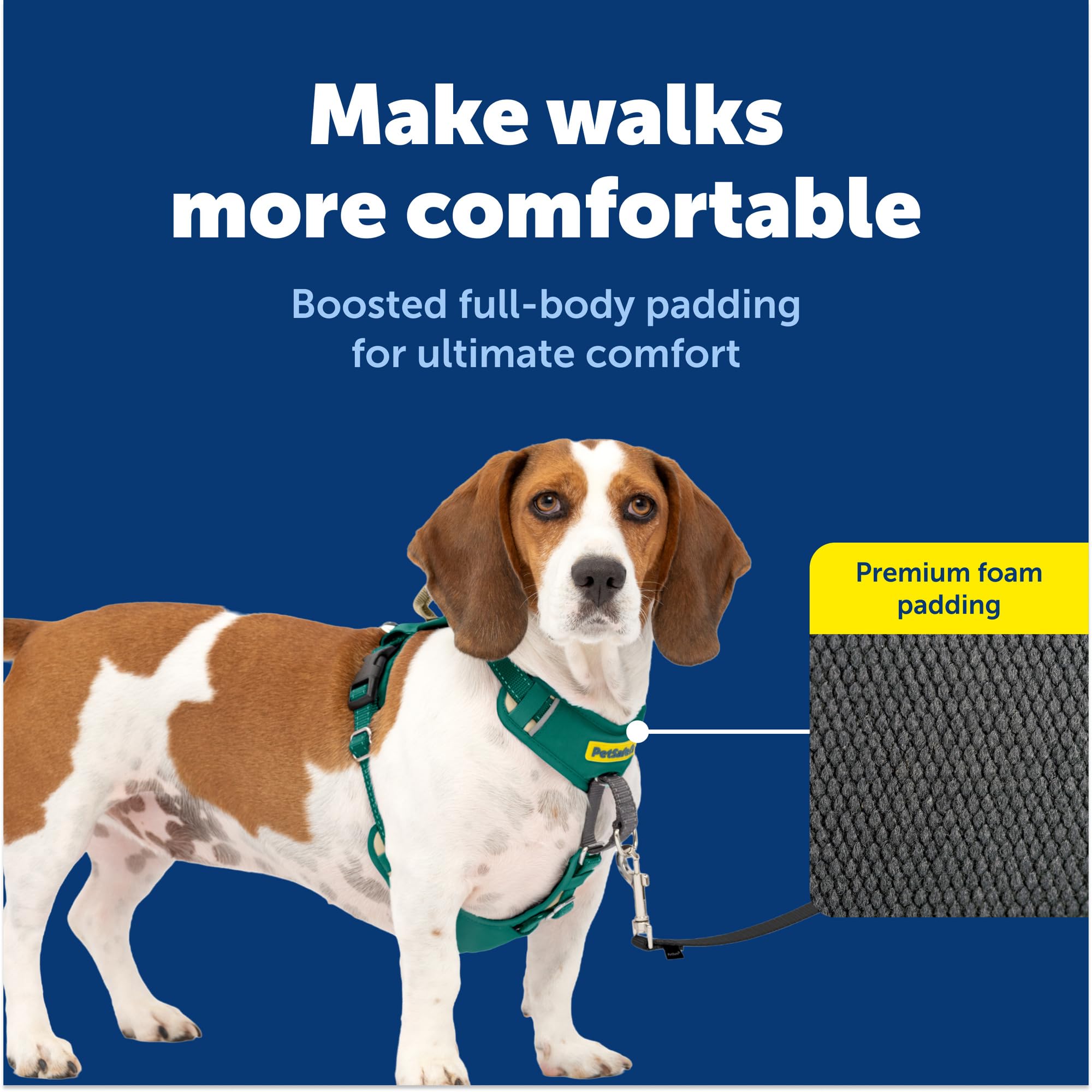 PetSafe Easy Walk Harnais Confortable Anti-Traction pour Chien, Dressage pour Meilleure Marche, Design rembourré, Tissu Durable, Ajustement à 5 Points, Vert, Taille S/M