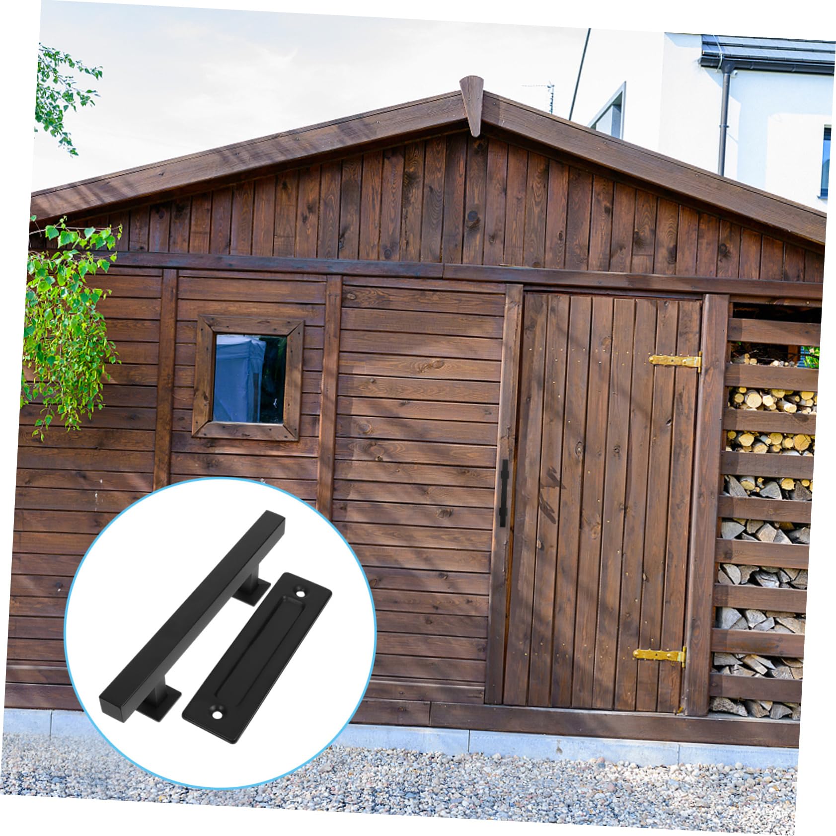 Maniglia Carbonio Fienile Scorrevole Porta per Acciaio in Nero | Set da 1 Pezzo, Robusta e Multifunzione, per Cancelli in Legno Massello e Porte Fienile, Stile Moderno