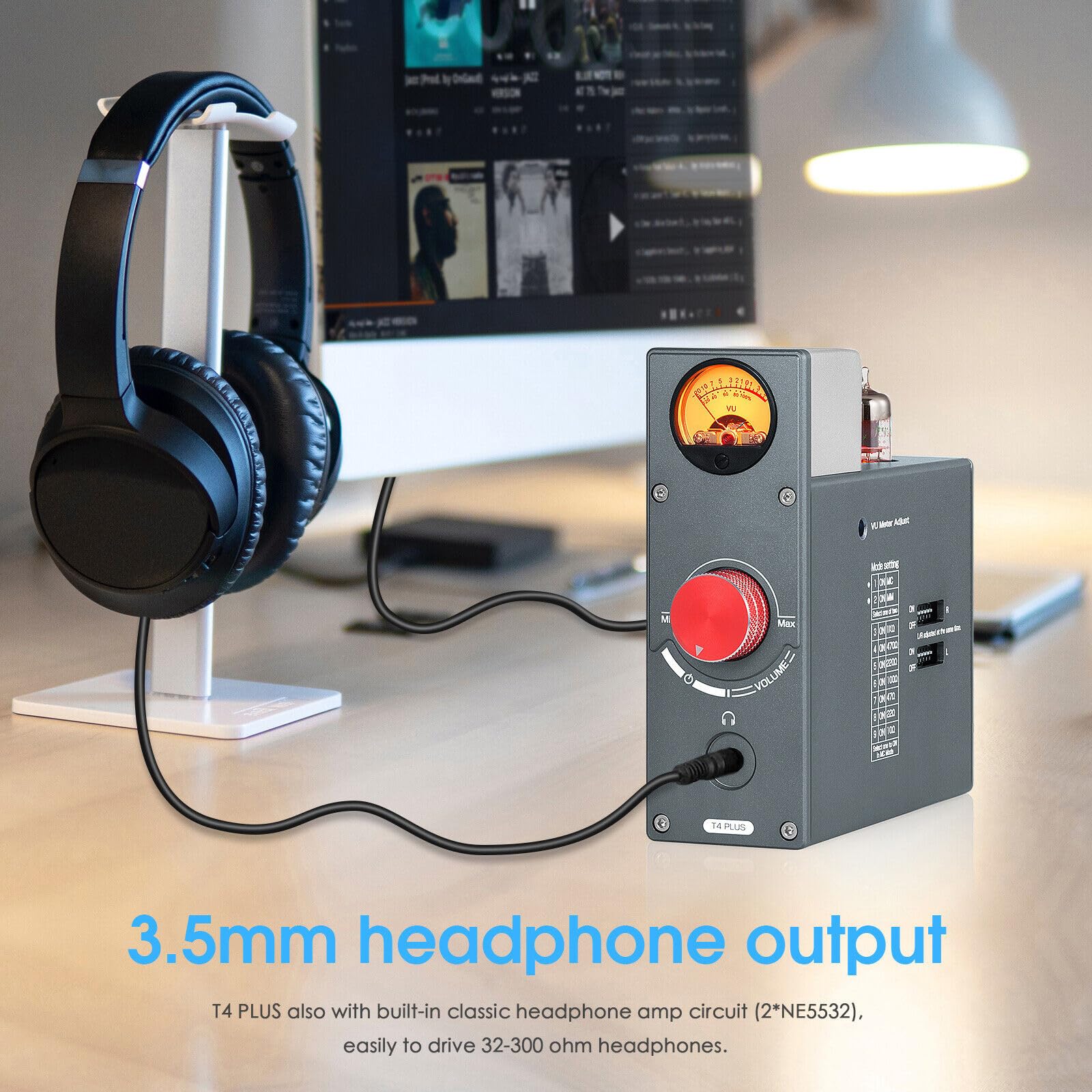 Giradischi Vintage a Valvole Con Preamplificatore Audio Stereo Con Misurazione VU, Dispositivo Audio Con Accento Dinamico Con Grande Dinamica E Suono Valvolare Dolce