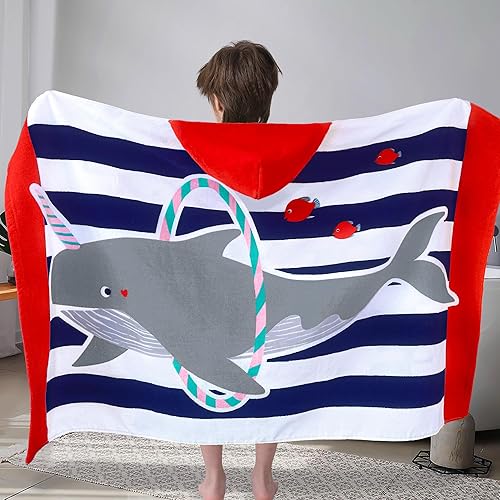 Miniatura 81 de Toalla de baño/piscina/playa con capucha, para bebés, niños y niñas de 3 a 12 años, tamaño extra grande, 30 x 50 pulgadas, algodón absorbente súper