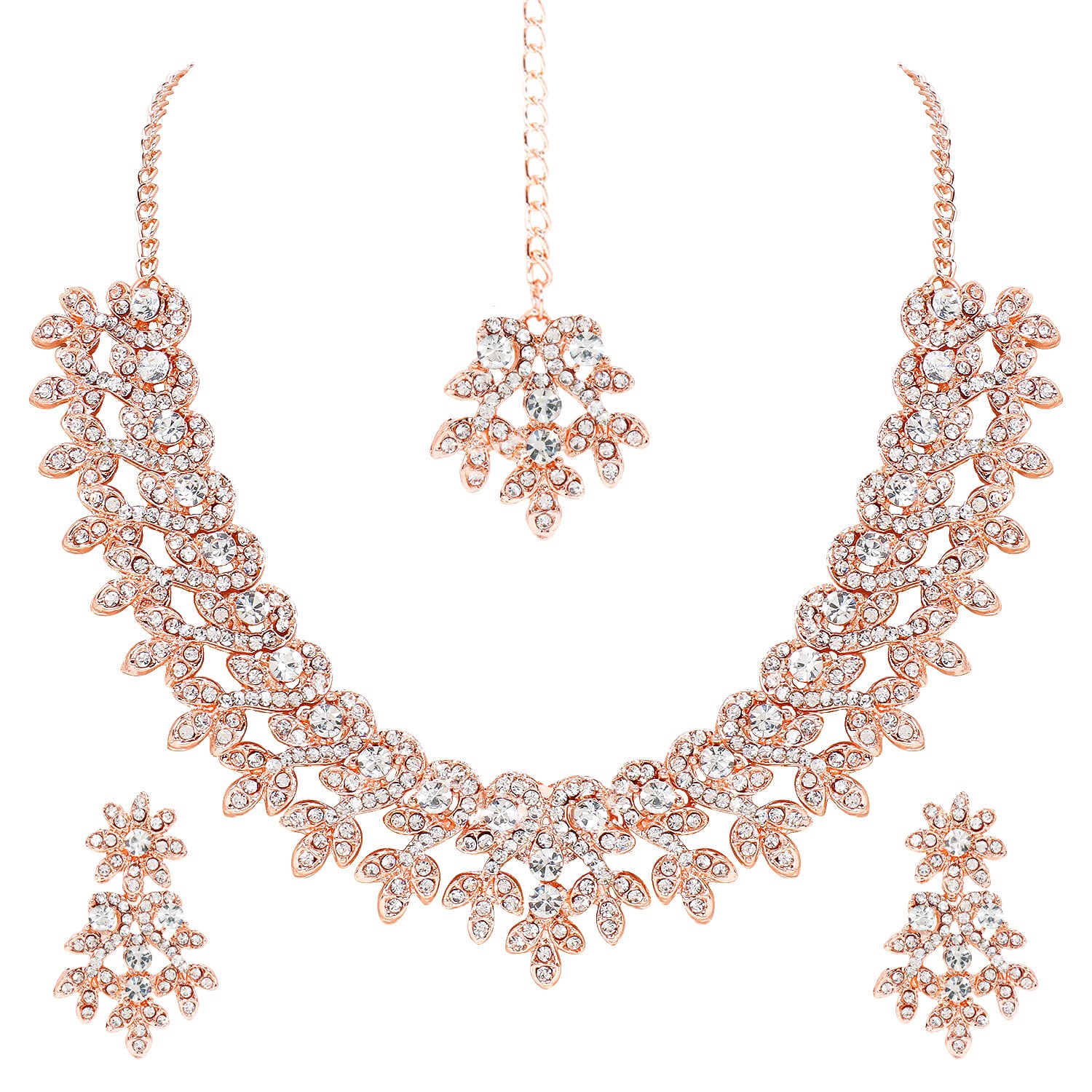 maayeri jewels rose gold plated statement trendy jewellery set (B09ZBFPJ2Z) Amazon Price History, Amazon Price Tracker