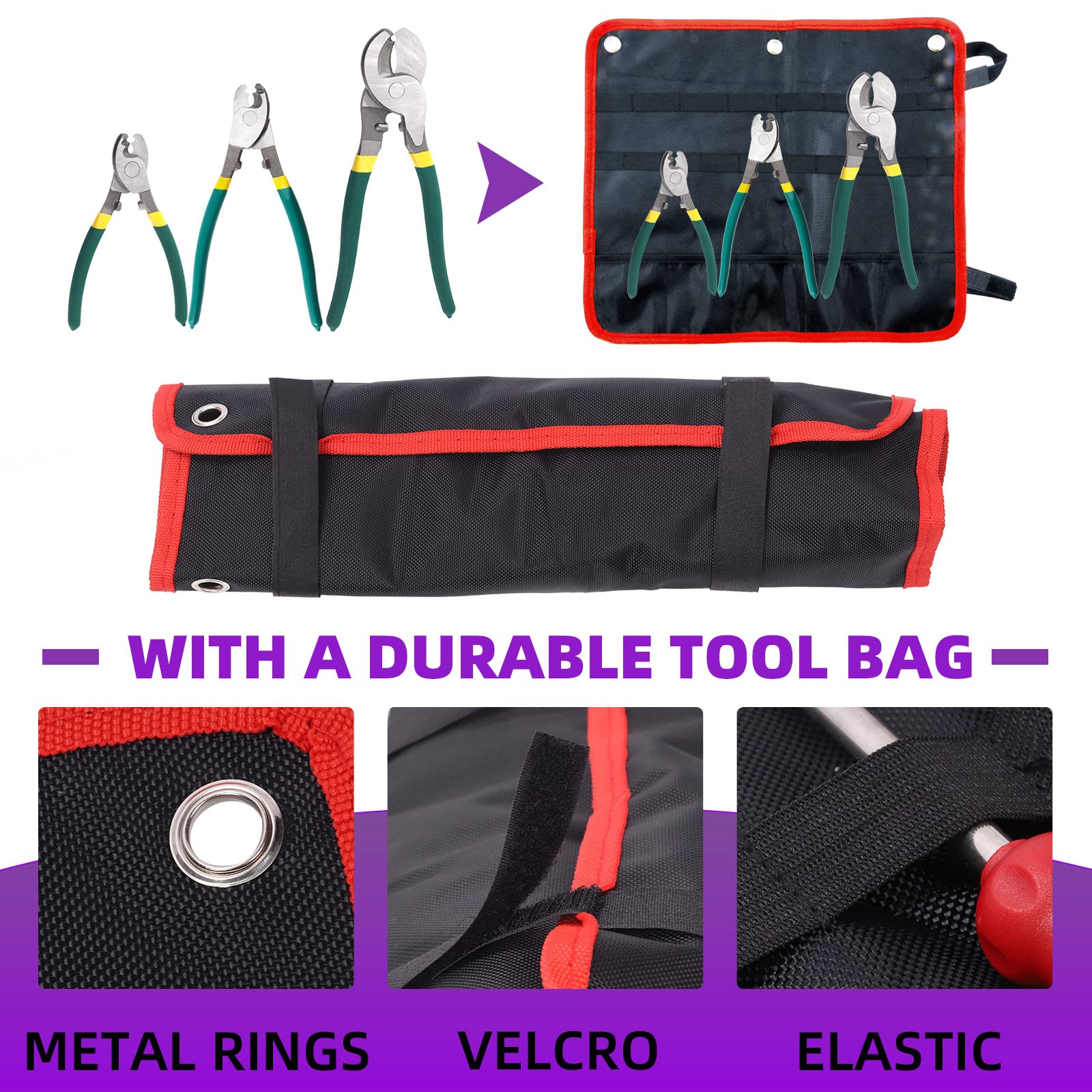 Taglierina Per Cavi Metallici 20,3cm Blu Cromato - Per Filo Rame E Alluminio