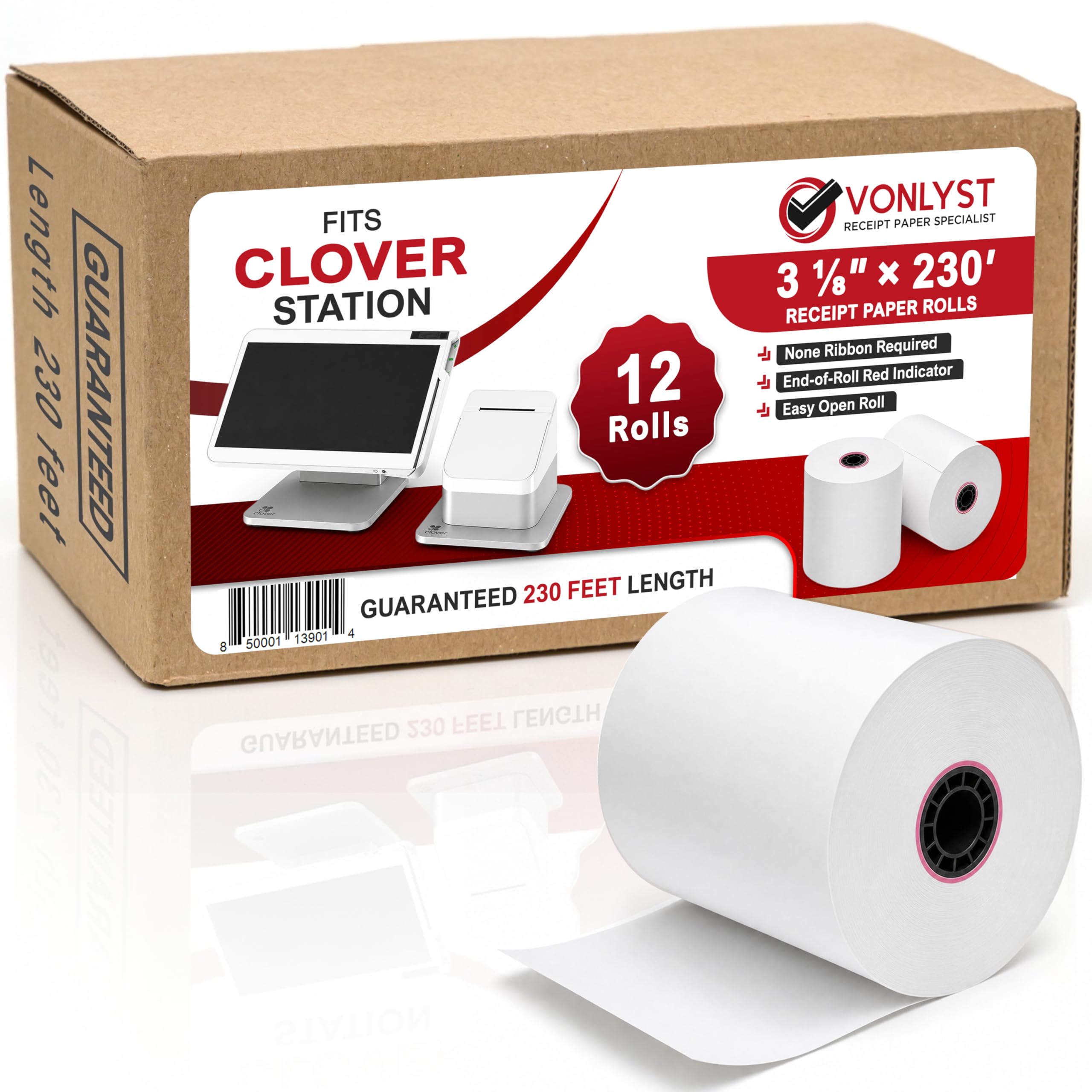 Amazon.com : Vonlyst Clover Station Receipt Paper Rolls 3 1/8
