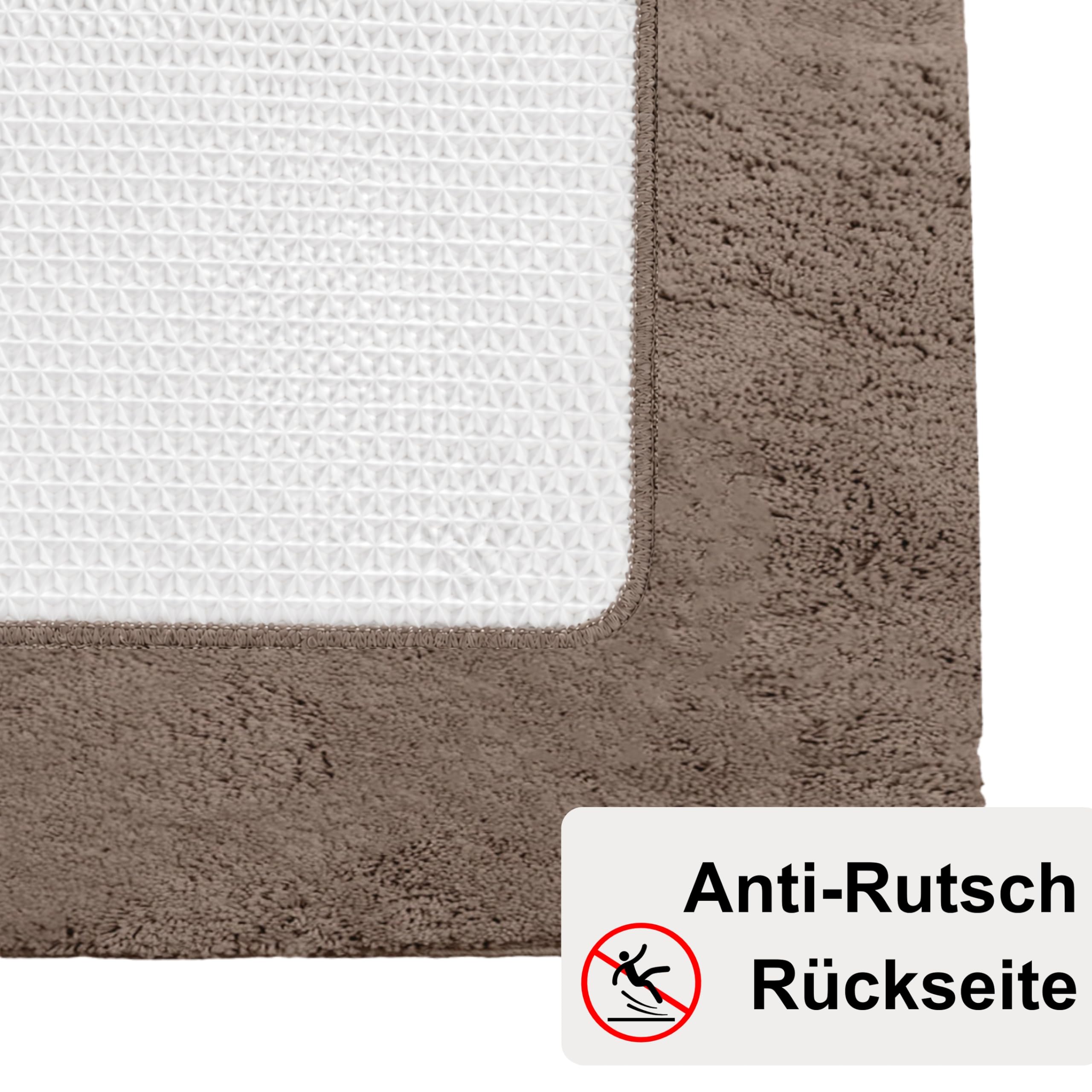 Brandsseller dywaniki łazienkowe, zestaw 2-częściowy, składa się z dywanika łazienkowego: ok. 50/80 cm i dywanika do WC ok. 45/50 cm, kolor taupe