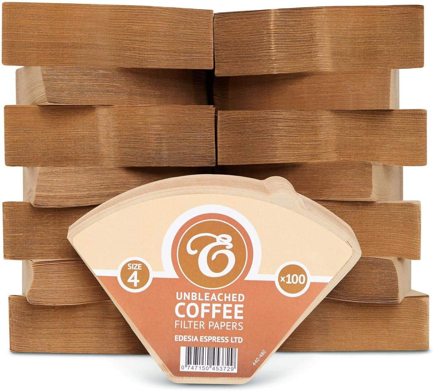 1500 Size 4 Coffee Filter Paper Cones, Unbleached by EDESIA ESPRESS