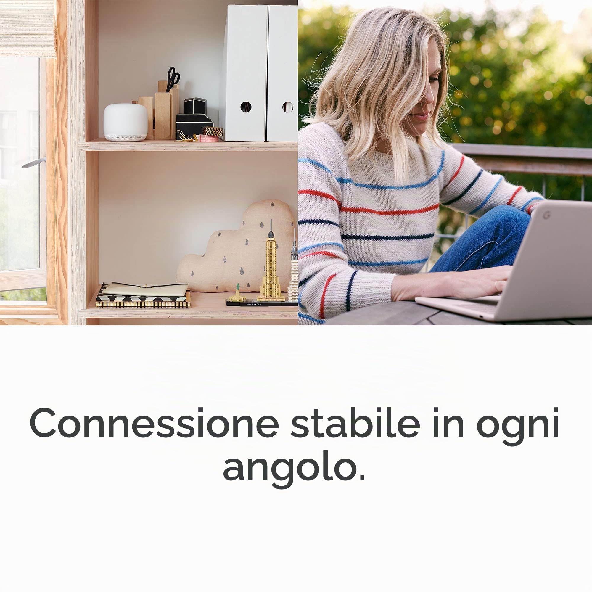 Google Nest Wifi - Wi-fi potente in ogni angolo della casa, Bianco ghiaccio