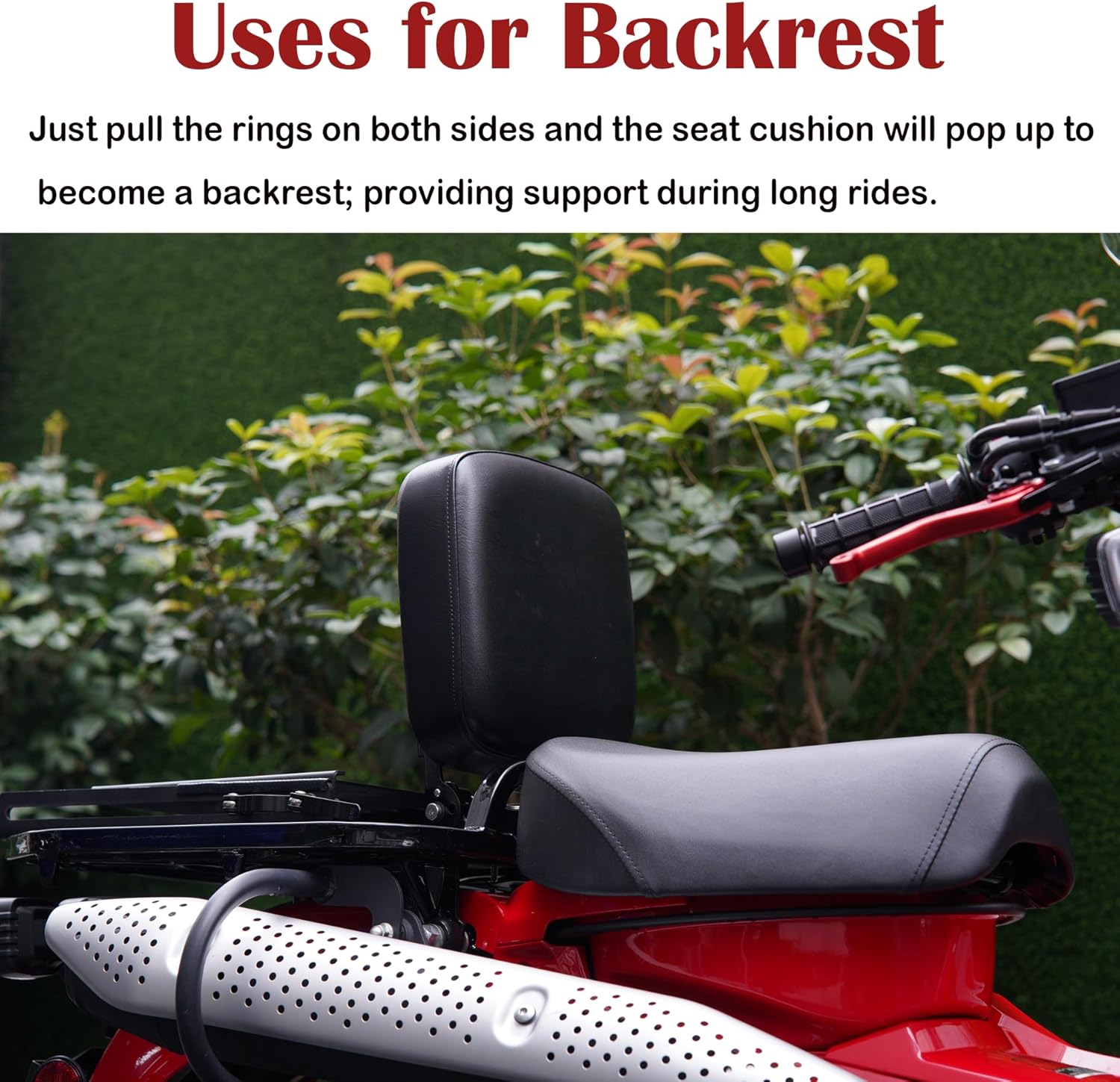 Motorcycle Flip Seat Rear Passenger Seat Foldable Seat Pad Compatible with CT125 Trail 125 Hunter Cub Accessories(Black)