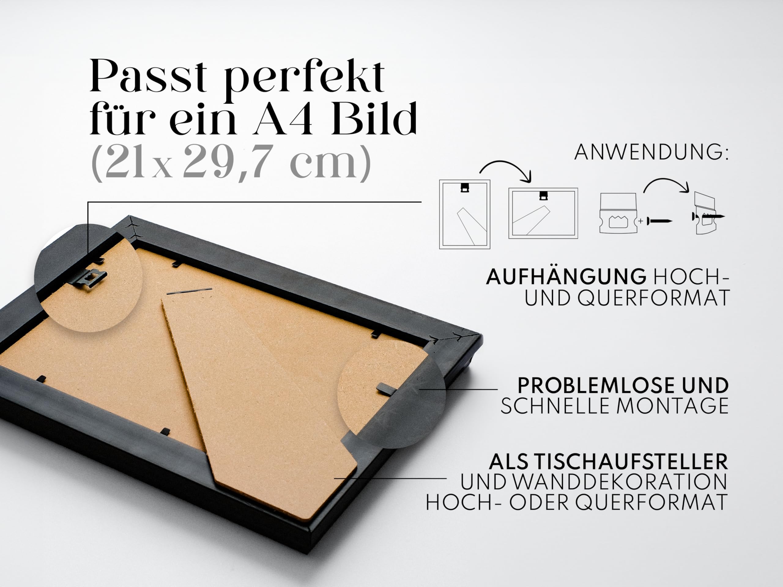 Artower Barock Bilderrahmen Gold DIN A4 21x30 cm Kleine Vintage Antik Fotorahmen mit Acrylglas – Kunststoff Rahmen für Foto, Poster, Kinderzeichnungen, Fotowand, Collage Wand Deko