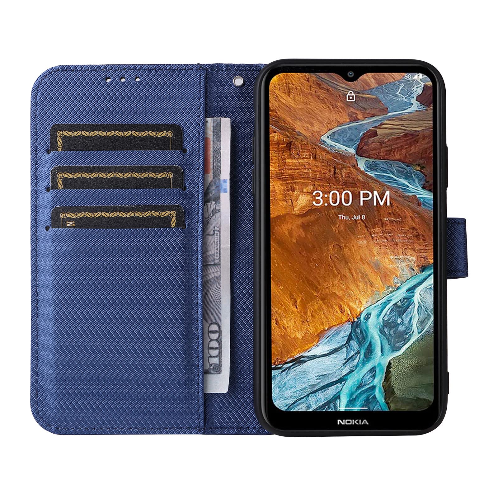 Custodia Flip Per Doogee V30T - Tessuto Oxford E PU Con Chiusura Magnetica E Porta Carte (Nero)