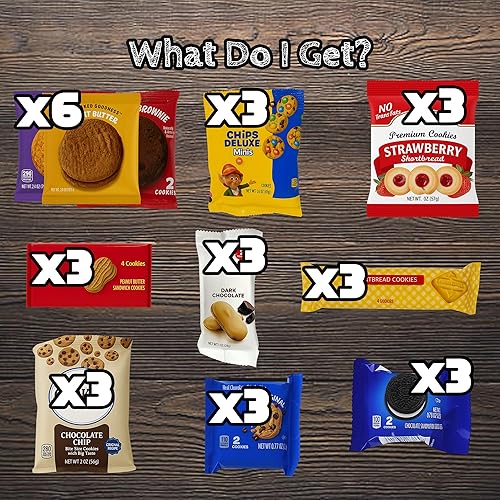 Miniatura 2 de Paquete variado de galletas  Paquete variado de 30 galletas y aperitivos surtidos para adultos y niños  Paquete de cuidado universitario  Regalo