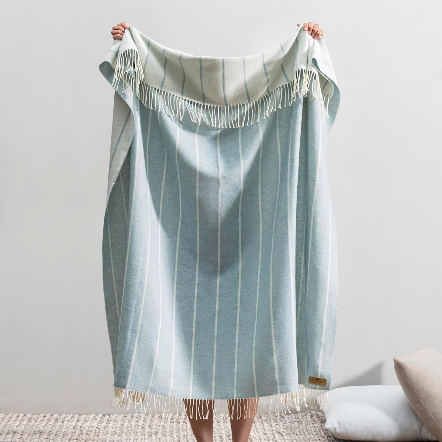 Lands Downunder Fiji Stripe Throw Sage