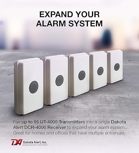 Miniatura 9 de Dakota Alert Timbre UTRE-4K Plus  Campana de puerta inalámbrica de una milla, botón de pánico, contacto con la puerta  Transmisor universal UT-4000