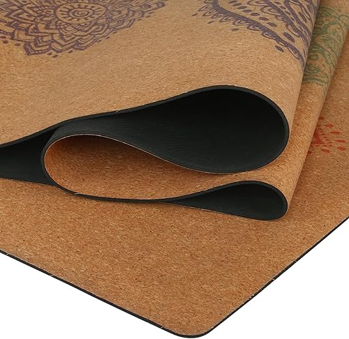 Miniatura 8 de Shakti Warrior Chakra - Tapete de yoga de corcho con diseño artístico, tapete ecológico de alta calidad, antideslizante, no tóxico, ideal para yoga