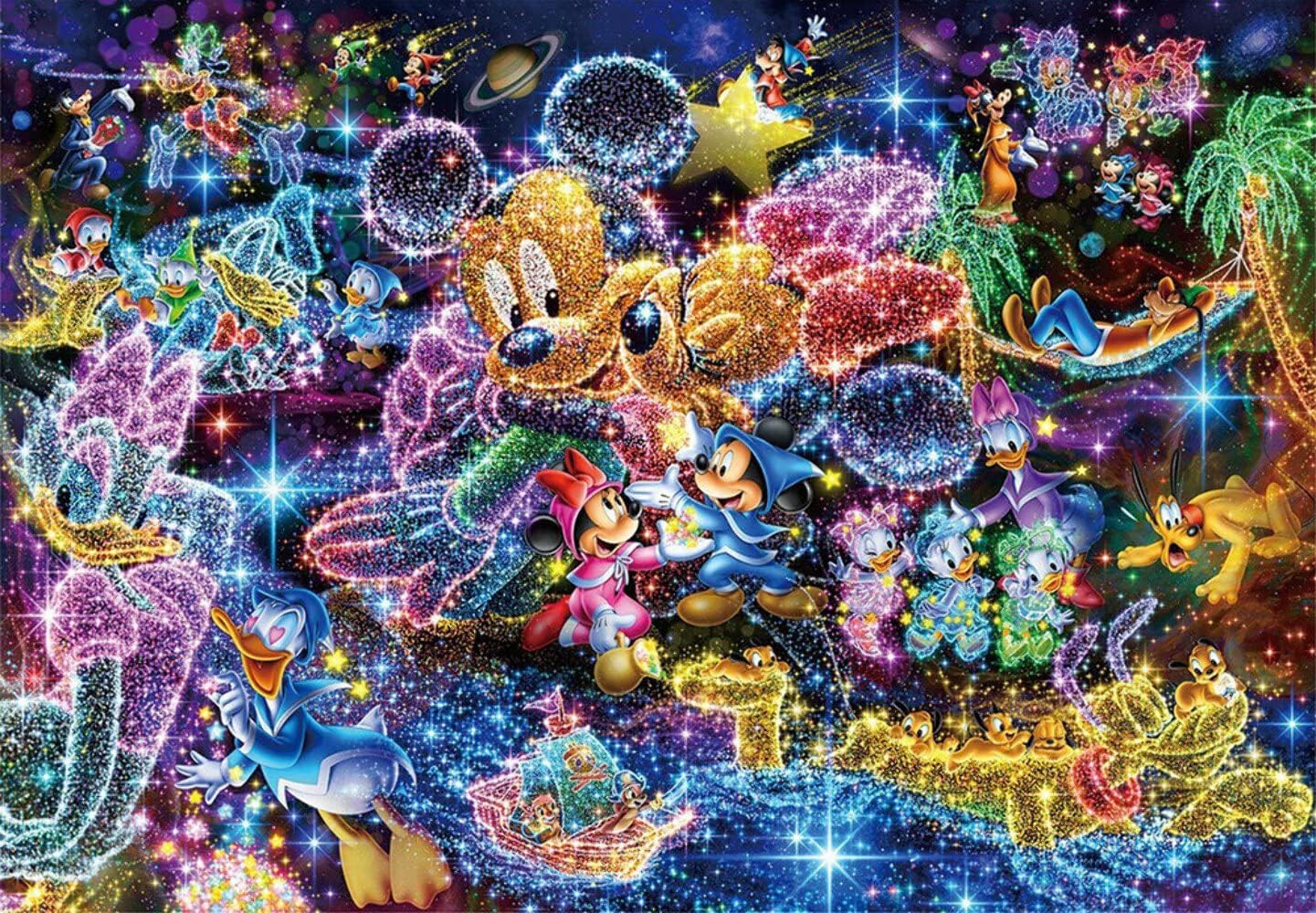Tenyo (DS-771) Disney Stained Art Wishing to Starry Sky Jigsaw Puzzle (1000 Piece)