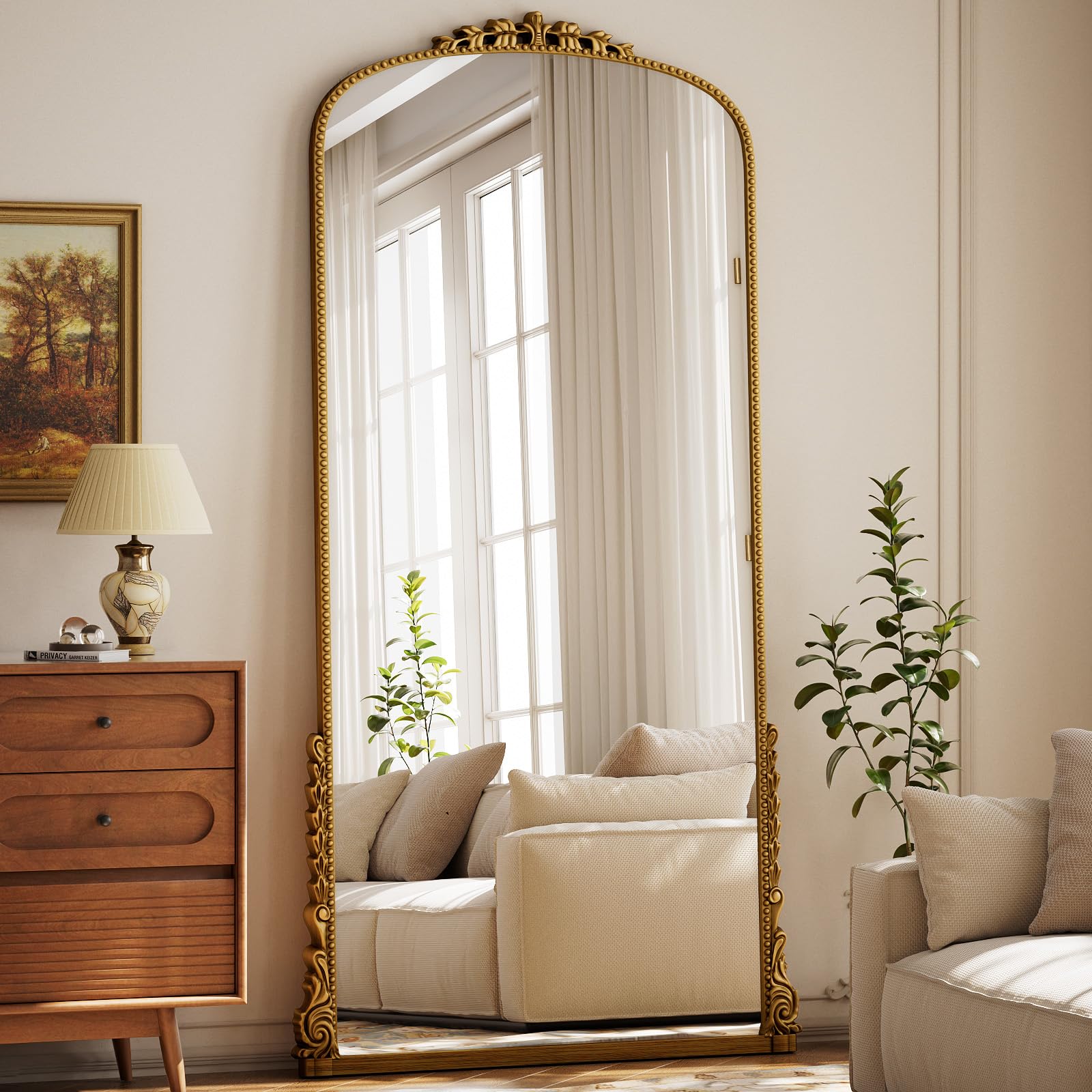 Photo 1 of Easly Arched Full Length Mirror, 41'' x 81'' Gold
