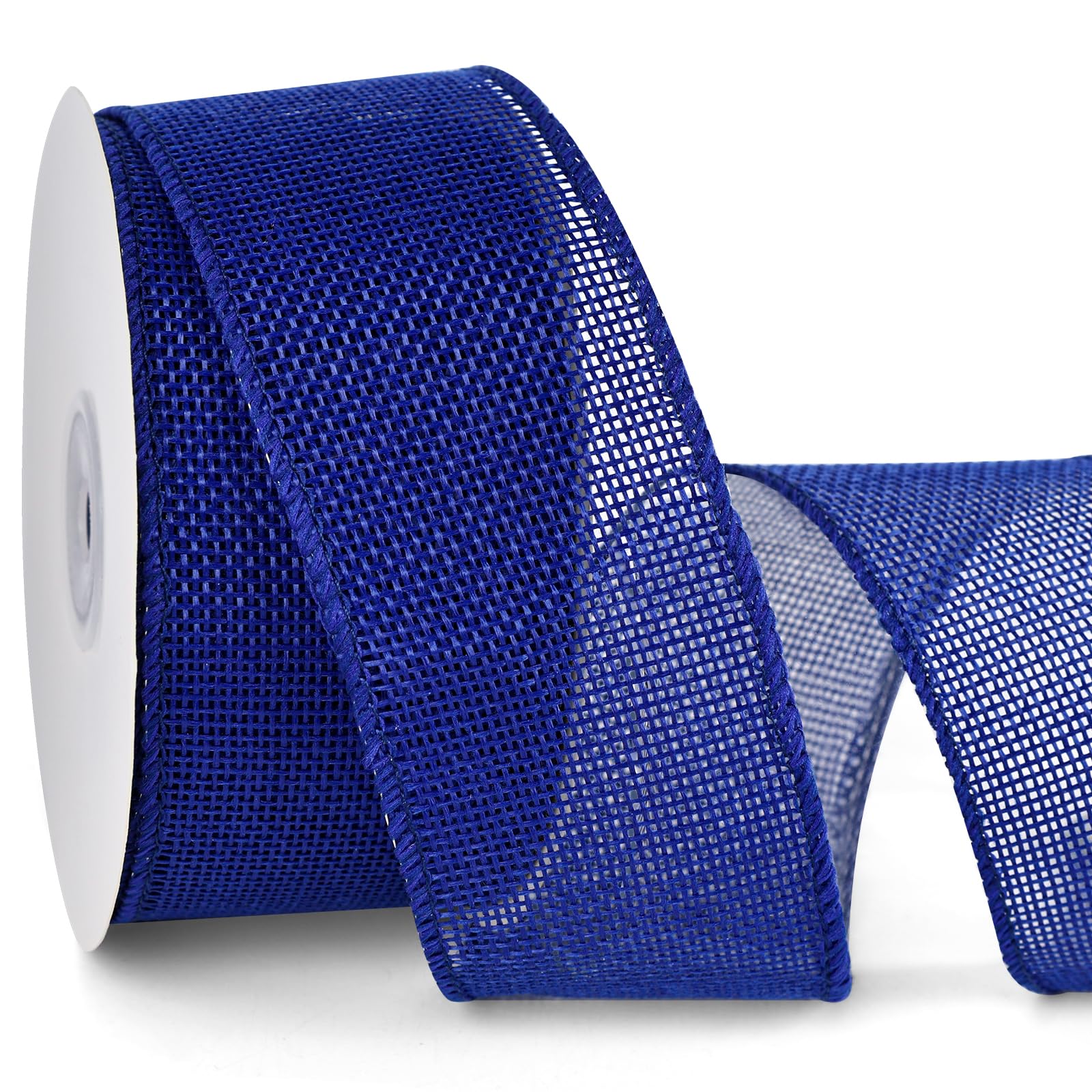 Photo 1 of VGOODALL Burlap Wired Ribbon - 2 Inch Royal Blue