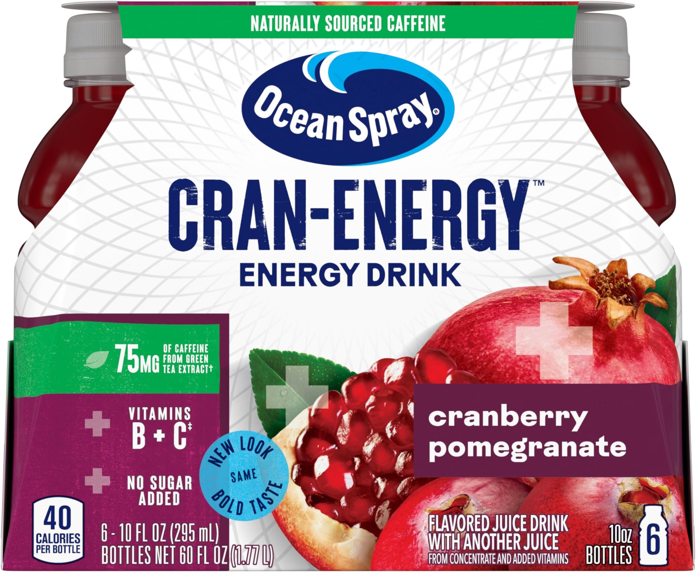 Ocean Spray® Cran-Energy™ Cranberry Pomegranate Juice Drinks, 10 Fl Oz Bottles, 6 Count