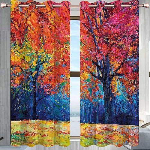 Miniatura 9 de Cortinas de baño con diseño retro de los años 60 y 70, 2 paneles, cortinas opacas con ojales, 72 pulgadas de ancho x 72 pulgadas de alto