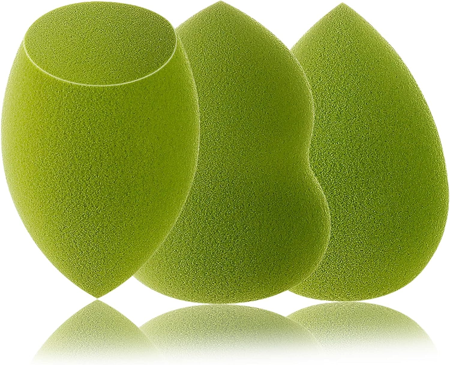 FUIN Makeup Sponge, Makeup Blender, Makeup Blender For Powder Cream and Liquid, Easy to Clean, Super Soft Non Latex Beauty Blender Concealer Applicator, 3 Pack Avocado Green, Different Function
